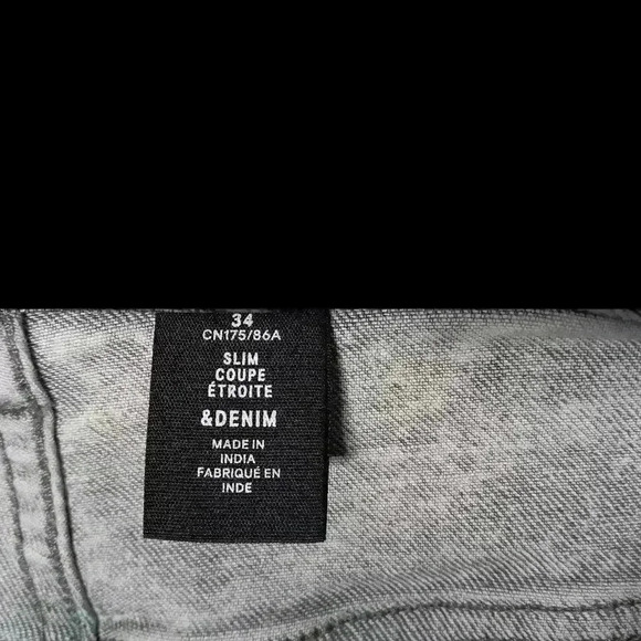 & Denim  Men's Acid wash Slim jeans. Size 34 - Picture 6 of 8